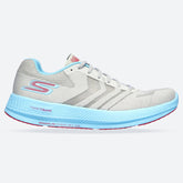 Women's Wide Fit Skechers 130001 Go Run Razor + Sports Trainers - Grey/Aqua/Pink