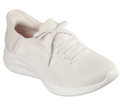 Women's Wide Fit Skechers 149710 Slip-ins Ultra Flex 3.0 Brilliant Trainers - Natural
