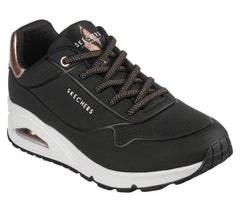 Women's Wide Fit Skechers Uno 155196W Shimmer Away Trainers