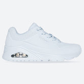 Women's Wide Fit Skechers 73690 Uno - Stand On Air Walking Street Wear Trainers - Light Denim