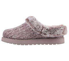 Womens Wide Fit Skechers Keepsakes Ice Angel Mule Slippers - Mauve
