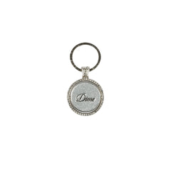 Dime Iced Out Keychain Silver