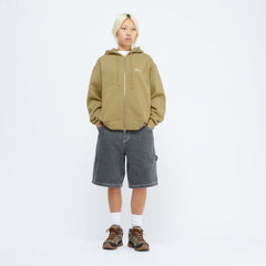 Dime Men Cursive Small Logo Zip-Hoodie Oak