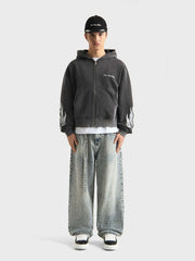 Don't Waste Culture Wesandra Zip Hoodie | Washed Black
