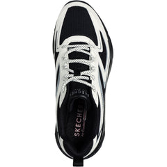 Women's Wide Fit Skechers 177424 Tres Air Uno Street Fl Air Trainers - Black/White