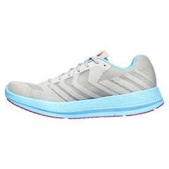 Women's Wide Fit Skechers 130001 Go Run Razor + Sports Trainers - Grey/Aqua/Pink