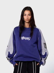 Grimey Race War Crewneck Sweater | Blue