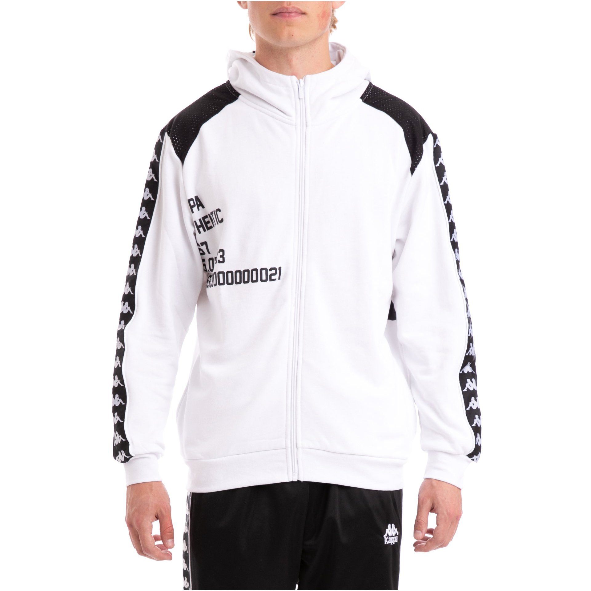 Kappa Authentic Bray White Black Hoodie 304IEL0-904