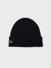 Lacoste Ribbed Wool Beanie | Black