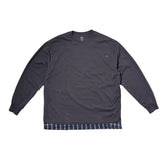 LAKH Distressed Patch Layering Tee DK Grey