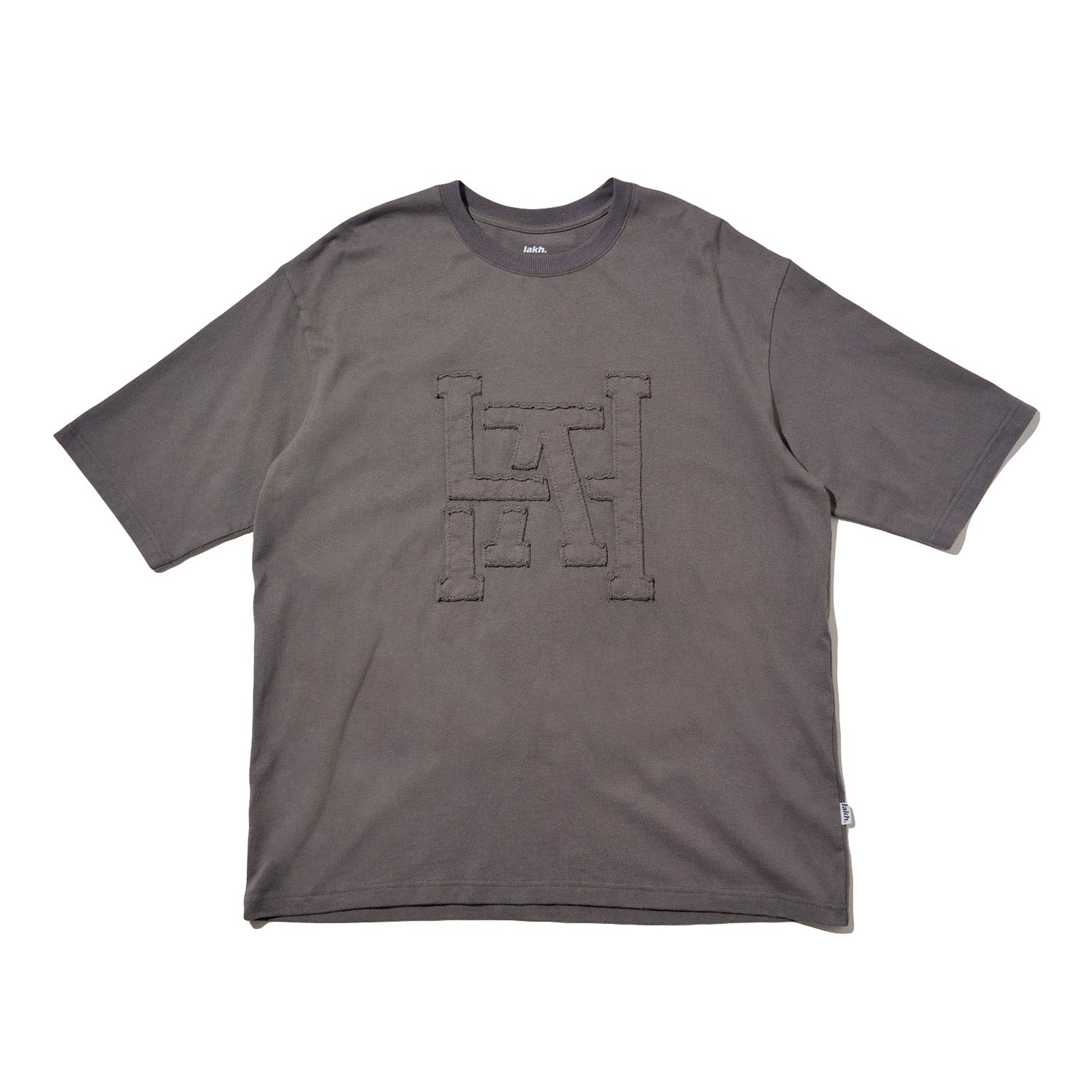 LAKH Patchwork Logo Half Sleeve Tee Grey
