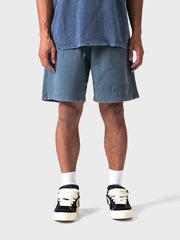 Lumi3re Fade Logo Shorts | Washed Blue