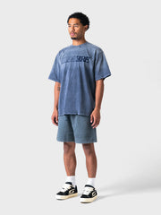 Lumi3re Fade Logo Shorts | Washed Blue