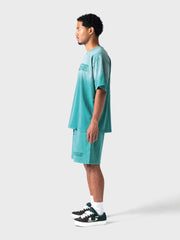 Lumi3re Fade Logo Shorts | Washed Green