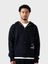 Lumi3re Knitted Zip Hoodie | Black