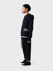 Lumi3re Knitted Zip Hoodie | Black