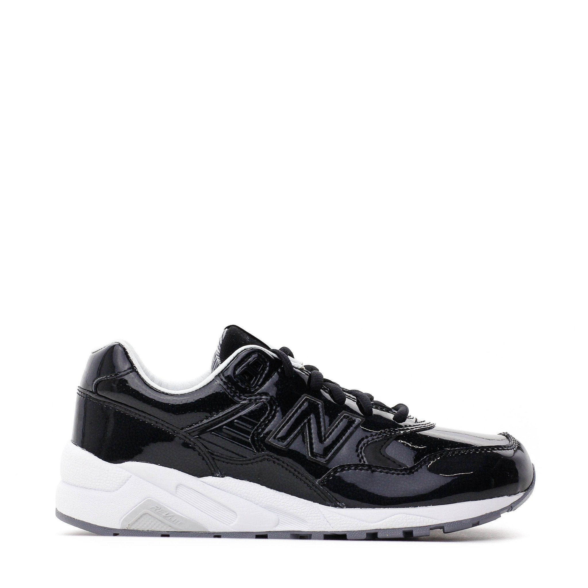 NEW BALANCE REVLITE WOMEN PATENT LEATHER BLACK SILVER WRT580MT