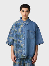 Off The Pitch Fraktur Denim Shirt | Stone Wash