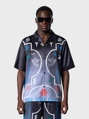 Off The Pitch Global Satin Shirt | Black