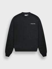 Off The Pitch Raw Edge Panel Crewneck Sweater | Black