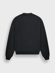 Off The Pitch Raw Edge Panel Crewneck Sweater | Black