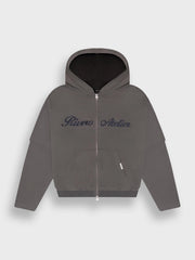 Rivero Atelier Double Layered Zip Hoodie | Dark Grey