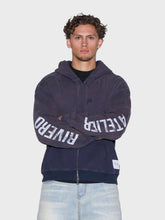 Rivero INTL. Waffle Zip Hoodie | Washed Navy