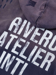 Rivero INTL. Waffle Zip Hoodie | Washed Navy