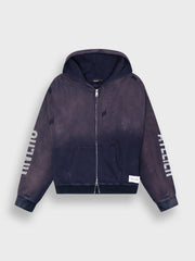 Rivero INTL. Waffle Zip Hoodie | Washed Navy