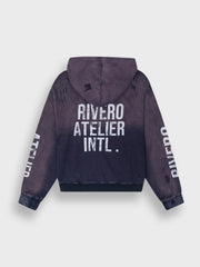 Rivero INTL. Waffle Zip Hoodie | Washed Navy
