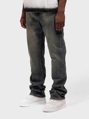 Rivero Plain Embossed Jeans | Dark Blue