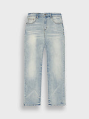 Rivero Plain Embossed Jeans | Misty Blue