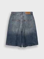 Woodbird WBYuto Twisted Denim Shorts | Blue Vintage