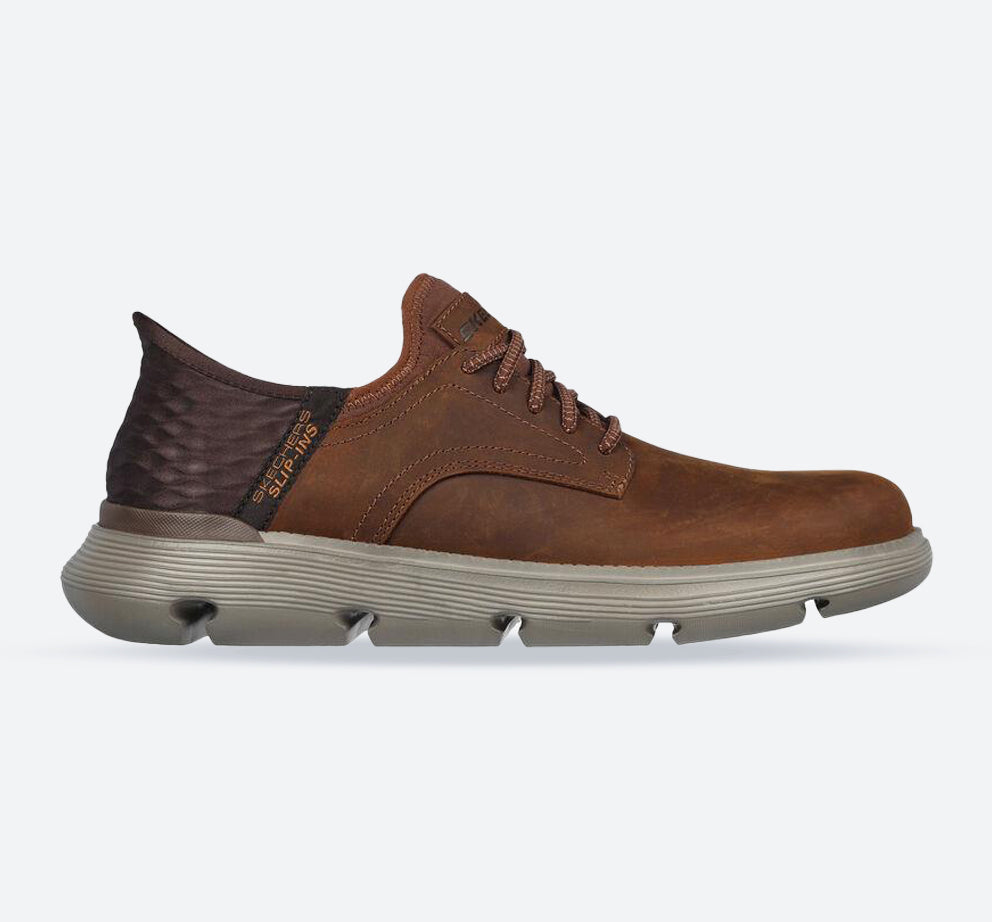 Men's Wide Fit Skechers 205046W Slip-ins Garza Gervin Trainers - Brown