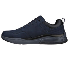 Men's Wide Fit Skechers 210021 Benago Hombre Walking Trainers - Navy
