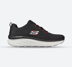 Men's Wide Fit Skechers 232364 Relaxed Fit Meerno D'lux Walker Trainers - Black/Red