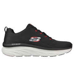Men's Wide Fit Skechers 232364 Relaxed Fit Meerno D'lux Walker Trainers - Black/Red