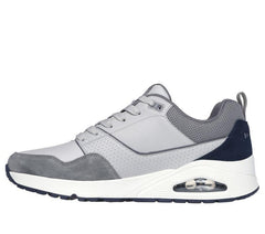 Men's Wide Fit Skechers 183020 Uno Retro One Trainers - Grey