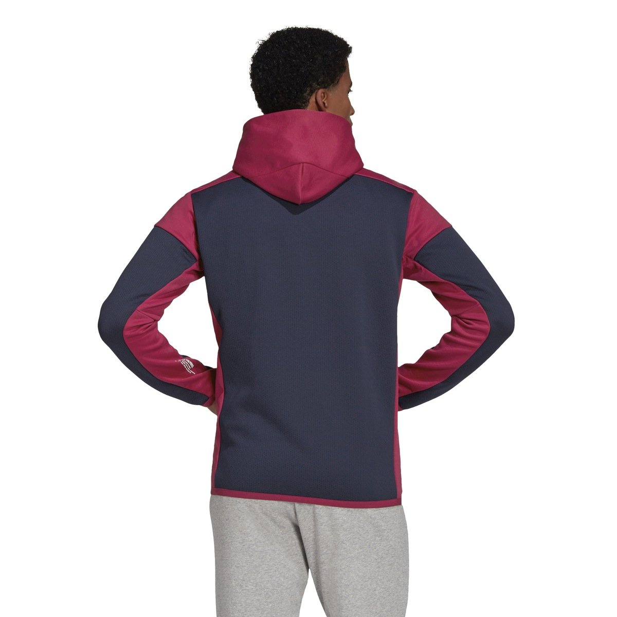 Adidas Men ZNE AERORDY Full Zip Legend Ink Power Berry FT6131