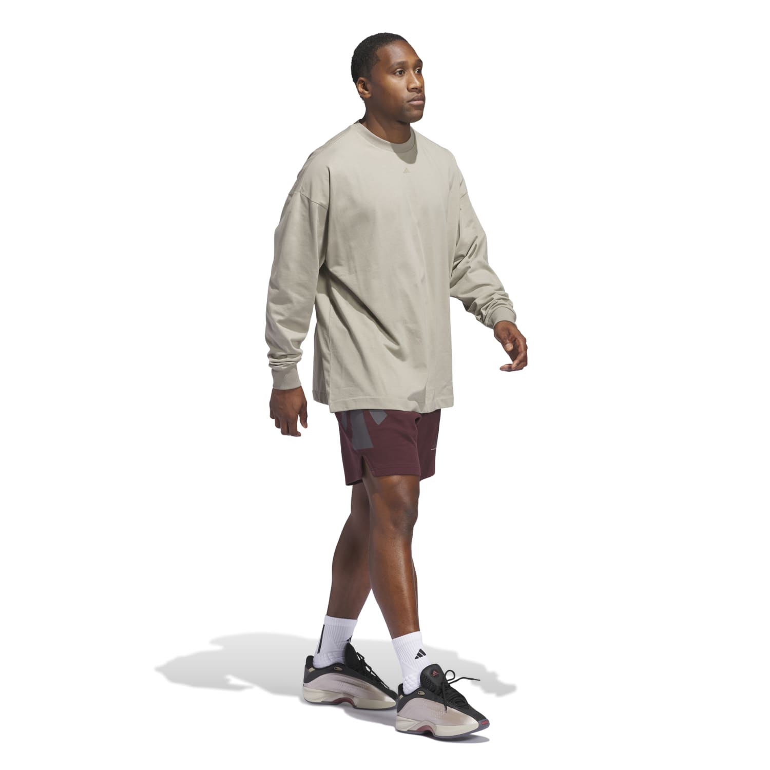 Adidas Unisex Adidas Basketball LS Tee Brown JD6130