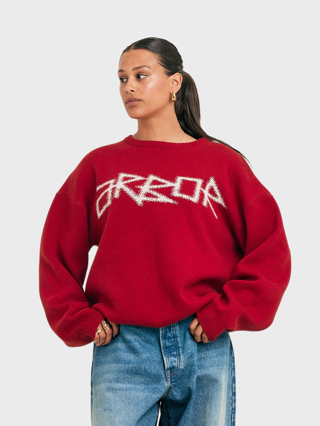 Arbor Antwerp Halftone Arbor Icon Knitted Sweater | Red