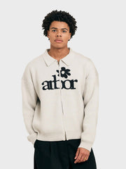 Arbor Antwerp Knitted Zip Polo | Beige