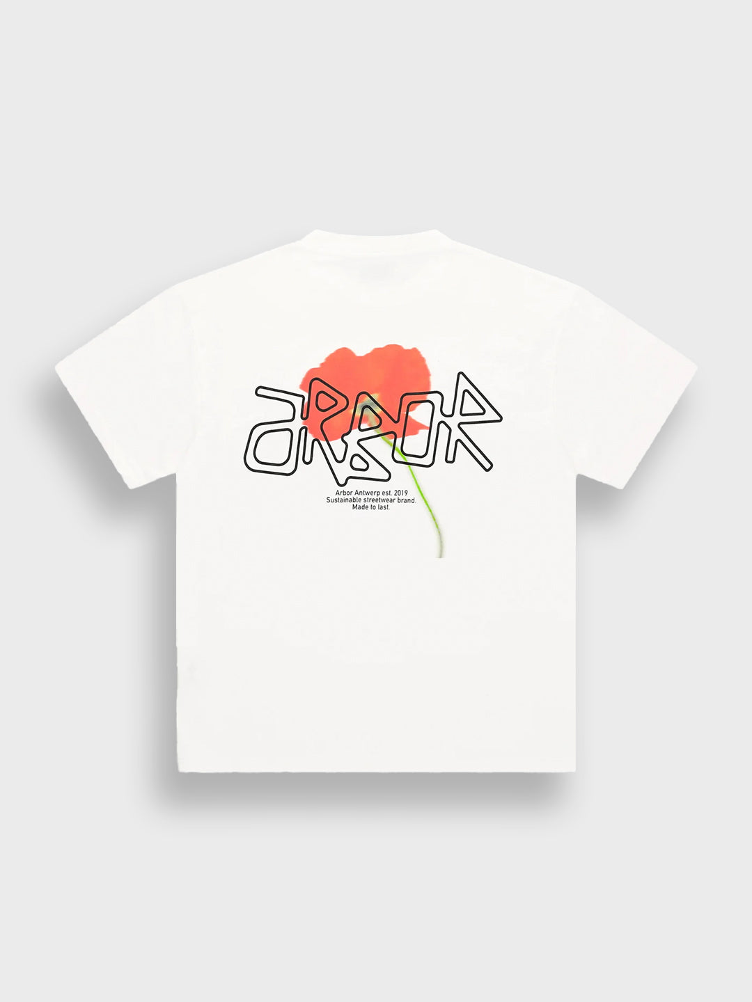 Arbor Antwerp Orange Poppy T-Shirt | White