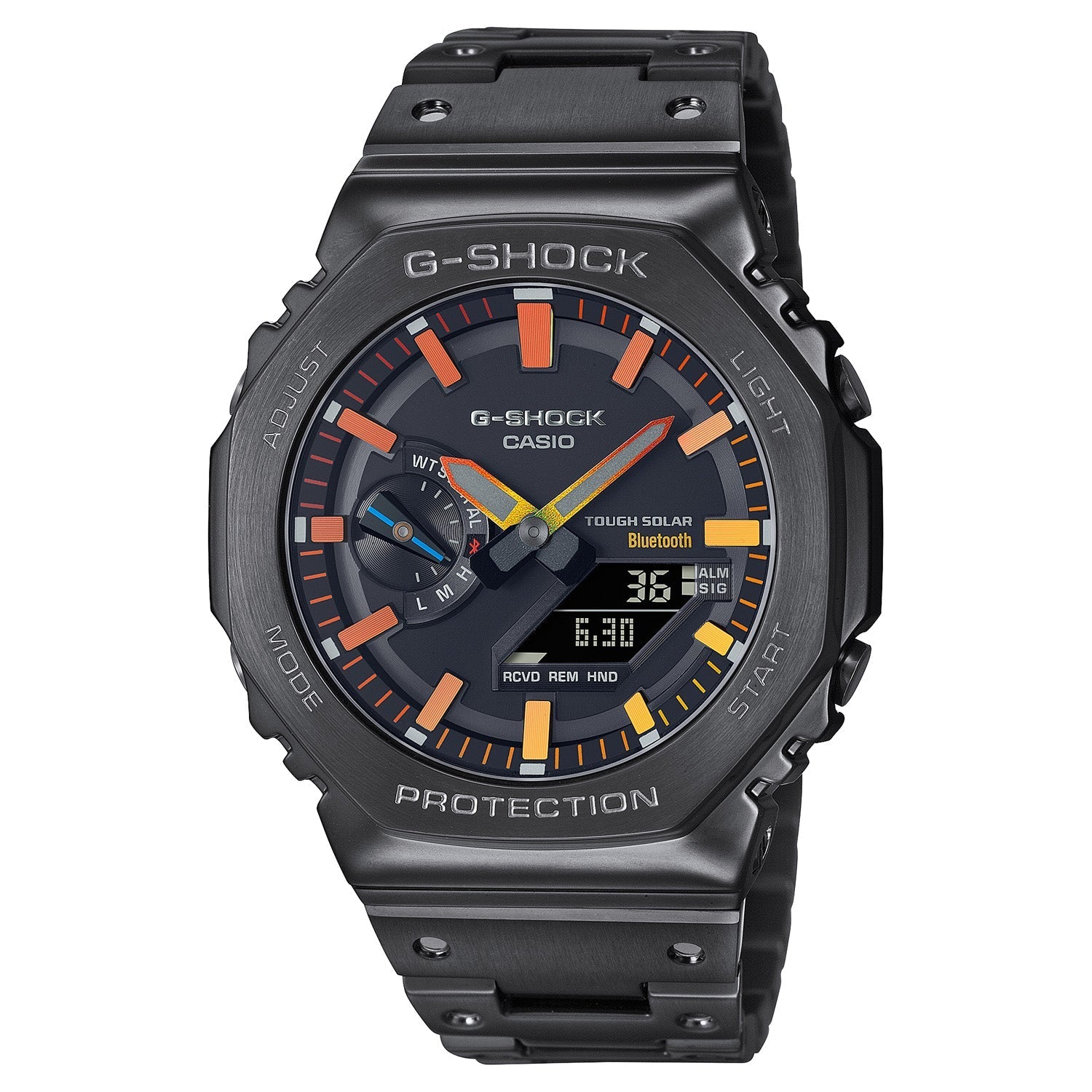 Casio G-Shock 2100 Full Metal Black Orange Yellow GMB2100BPC-1A