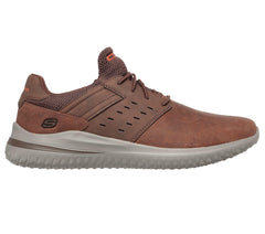 Mens Wide Fit Skechers Street Wear Delson 3.0 210308W Luxury Walking Trainers - Brown