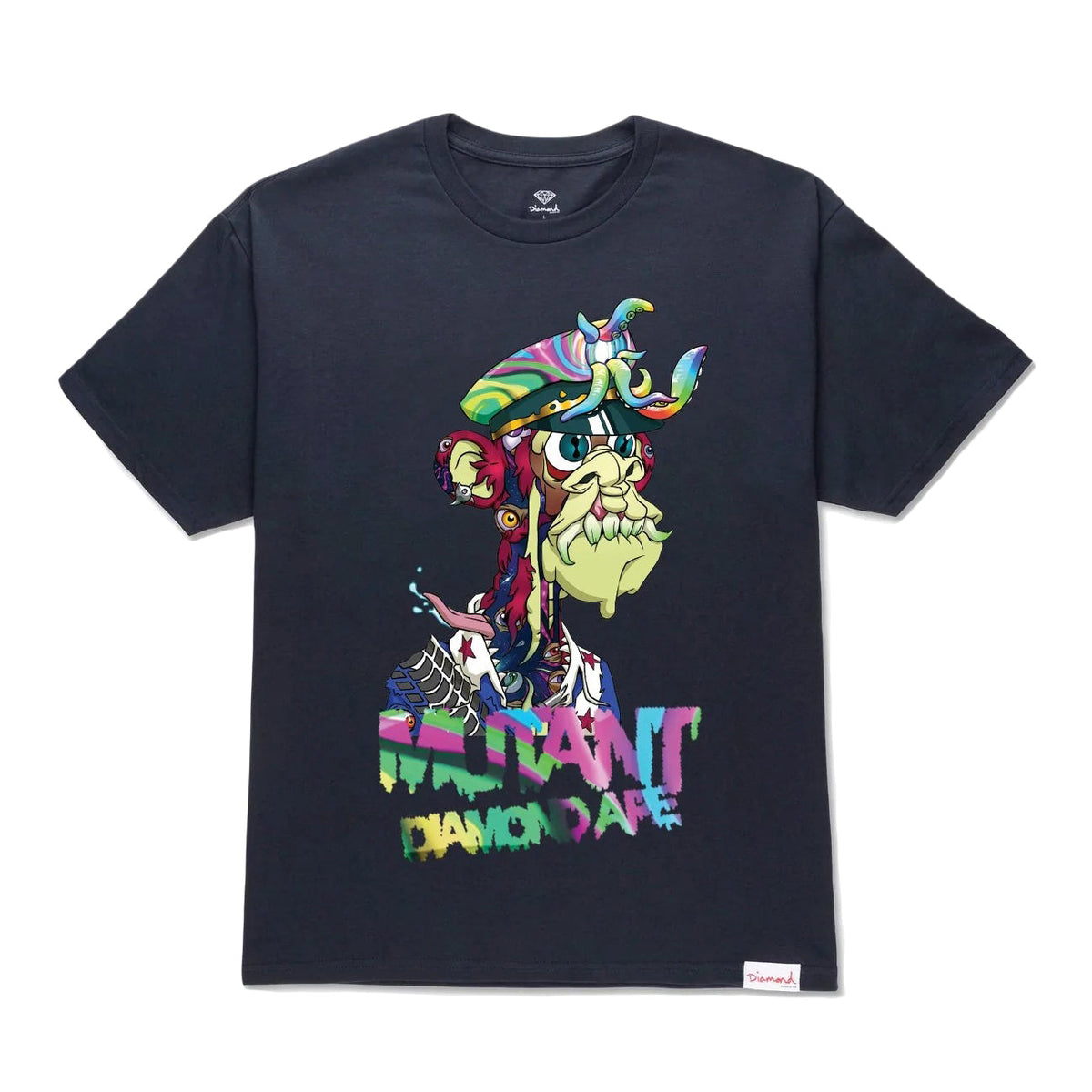 Diamond Supply Co Men Mutant Ape Trippy Tee Navy