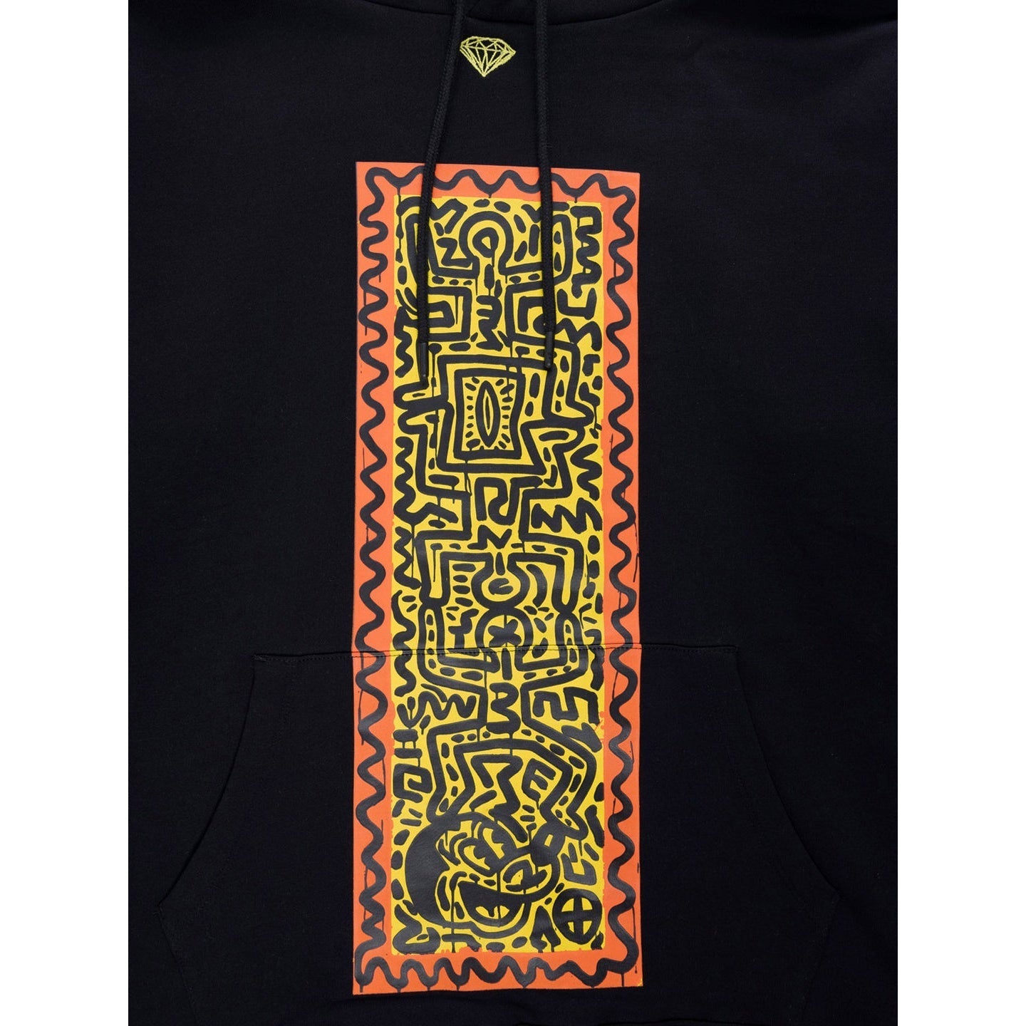 Diamond Supply Co Men x Disney Mickey Mouse x Keith Haring Mickey Meets Haring Hoodie Black DSCMTG101-BLK