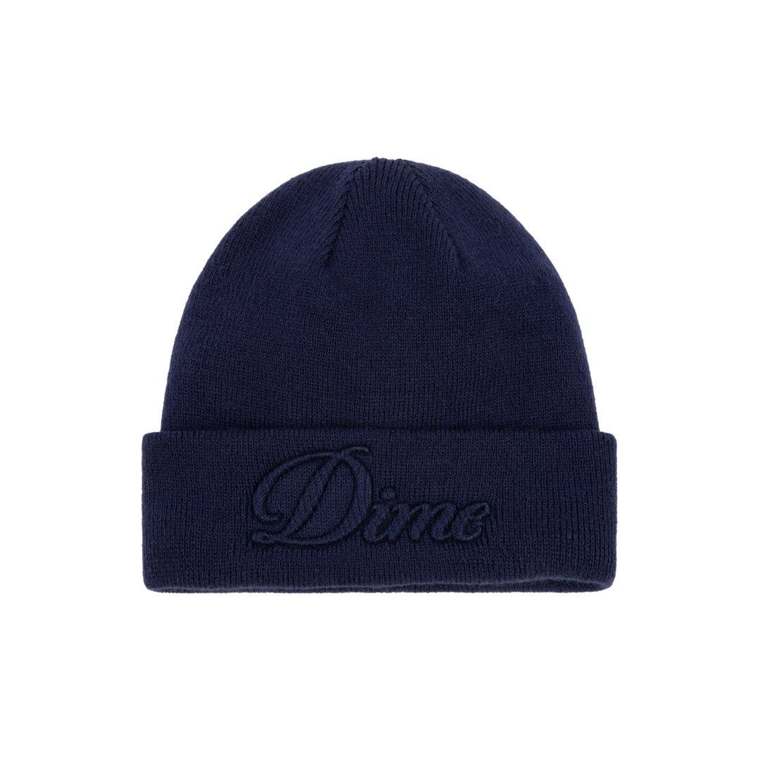 Dime Cursive Fold Beanie Navy
