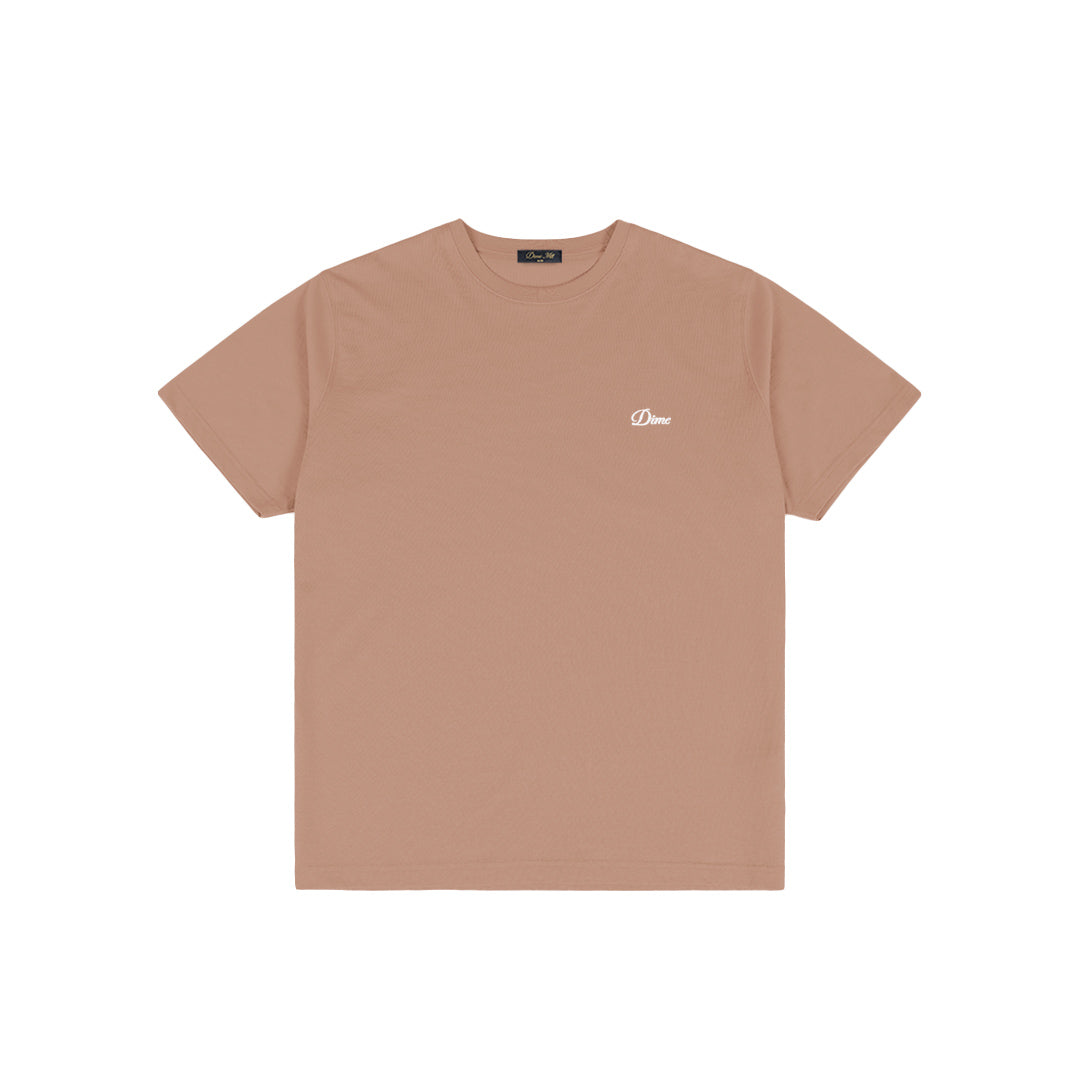 Dime Cursive Small Logo T-Shirt Sepia