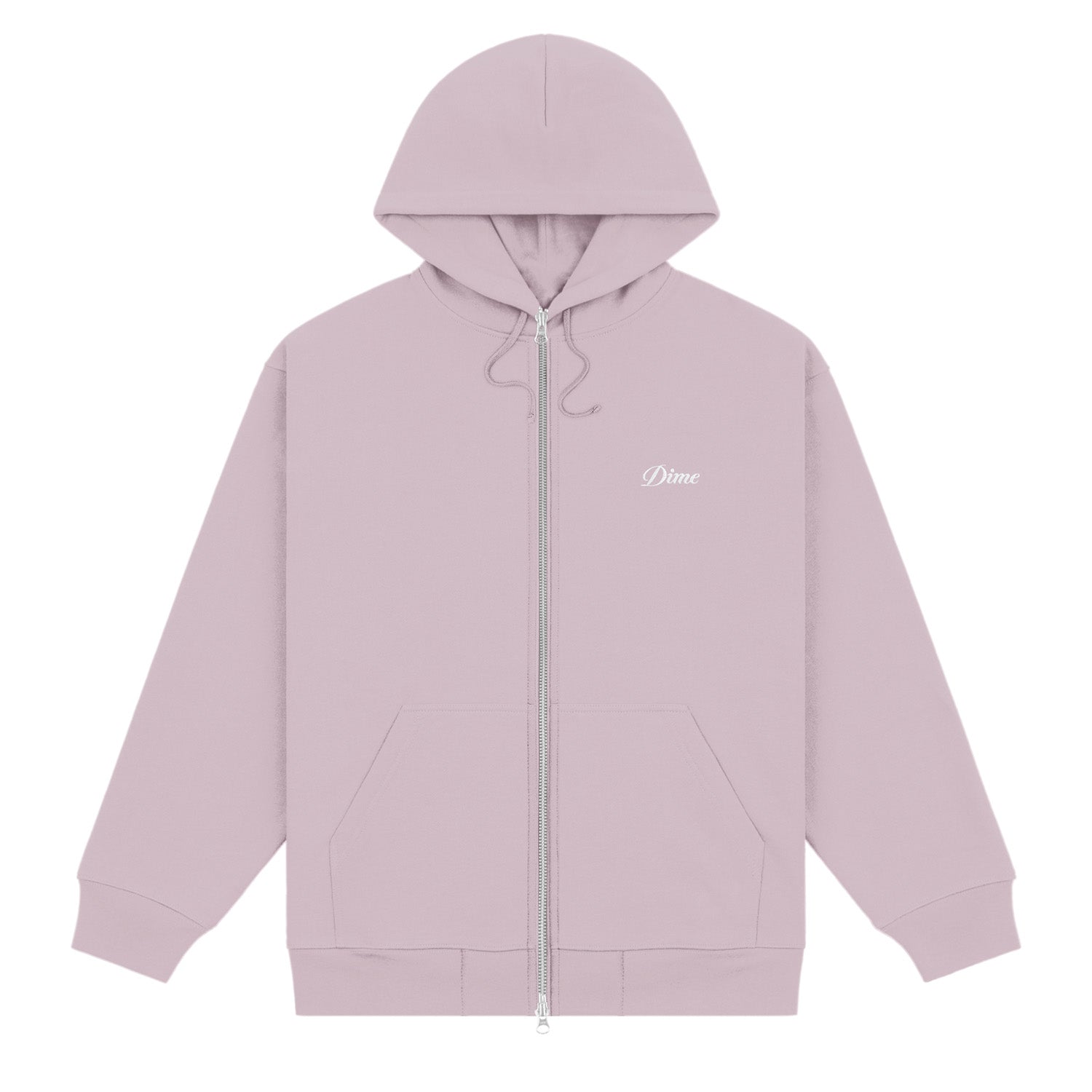 Dime Cursive Small Logo Zip Hoodie Mauve
